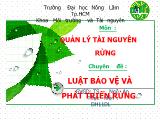 Chuyên đề Luật bảo vệ và phát triển rừng