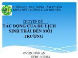 Chuyên đề: Tác động của du lịch sinh thái đến môi trường