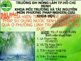 Đánh giá hiện trạng và đề xuất giải pháp sử dụng nước sinh hoạt hiệu quả ở phường Linh Trung quận Thủ Đức