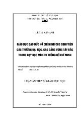 Giáo dục đạo đức Hồ Chí Minh cho sinh viên các trường đại học, cao đẳng vùng Tây Bắc trong dạy học môn tư tưởng Hồ Chí Minh