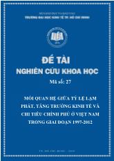 Mối quan hệ giữa tỷ lệ lạm phát, tăng trưởng kinh tế và chi tiêu chính phủ ở Việt Nam trong giai đoạn 1997-2012