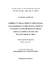 Nghiên cứu hoạt tính ức chế Enzym α- Glucosidase của một số cây thuốc ở An Giang và thành phần các hoạt chất của thân cây núc nác
