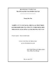 Nghiên cứu và xây dựng chiến lược phát triển sản phẩm đèn LED của công ty cổ phần bóng đèn phích nước Rạng Đông tại thị trường Việt Nam