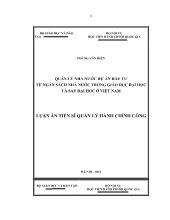 Quản lý nhà nước dự án đầu tư từ ngân sách nhà nước trong giáo dục đại học và sau đại học ở Việt Nam