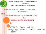 Xây dựng khu du lịch sinh thái hồ đá, Đại học Quốc gia Tp.Hồ Chí Minh