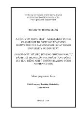 A study on using self – assessment in the classroom to increase learning motivation in learning english at hanoi university of industry