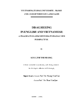 Disagreeing in english and vietnamese: a pragmatics and conversation analysis perspective