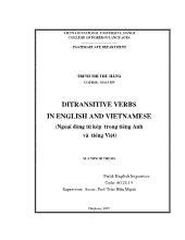 Ditransitive Verbs in English and Vietnamese