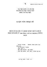 Phân tích lỗi của học sinh Việt Nam về một số giới từ thường dùng trong Tiếng Hán