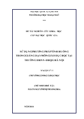 Sử dụng phương pháp tình huống trong giảng dạy môn giáo dục học tại trường ĐHNN - ĐHQG Hà Nội