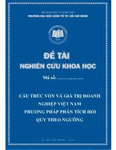 Cấu trúc vốn và giá trị doanh nghiệp Việt Nam phương pháp phân tích hồi quy theo ngưỡng
