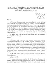 Cơ sở y học, lý luận và thực tiễn lựa chọn bài tập phục hồi chức năng sau phẫu thuật tái tạo dây chằng chéo trƣớc khớp gối cho vận động viên