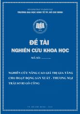 Đề tài Nghiên cứu nâng cao giá trị gia tăng cho hoạt động sản xuất thương mại trái Sơ ri Gò Công