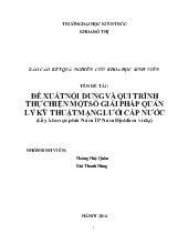 Đề xuất nội dung và qui trình thực hiện một số giải pháp quản lý kỹ thuật mạng lưới cấp nước (lấy khu vực phía nam TP Nam Định làm ví dụ)