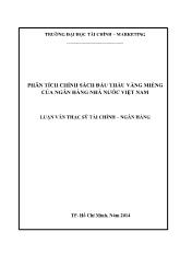 Luận văn Phân tích chính sách đấu thầu vàng miếng của ngân hàng Nhà nước Việt Nam