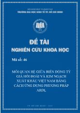 Mối quan hệ giữa biến động tỷ giá hối đoái và kim ngạch xuất khẩu Việt Nam bằng cách ứng dụng phương pháp ARDL