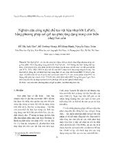 Nghiên cứu công nghệ chế tạo vật liệu nhạy khí LaFeO 3 bằng phương pháp sol-Gel tạo phức ứng dụng trong cảm biến nhạy hơi cồn