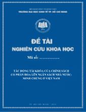 Tác động tài khóa của chính sách cổ phần hóa lên ngân sách nhà nước: Minh chứng ở Việt Nam