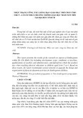 Thực trạng công tác giảng dạy giáo dục thể chất cho trẻ 5 – 6 tuổi theo chương trình giáo dục mầm non mới tại địa bàn TP.HCM