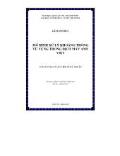 Tóm tắt luận án Mô hình xử lý khoảng trống từ vựng trong dịch máy Anh Việt