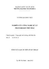 Tóm tắt luận án Nghiên cứu công nghệ xử lý photoresist phế thải