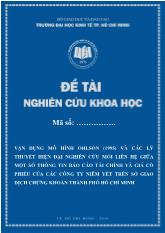 Vận dụng mô hình Ohlson (1995) và các lý thuyết hiện đại nghiên cứu mối liên hệ giữa một số thông tin báo cáo tài chính và giá cổ phiếu của các công ty niêm yết trên Sở giao dịch chứng khoán Thành phố Hồ Chí Minh