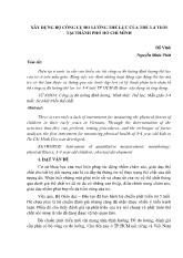 Xây dựng bộ công cụ đo lường thể lực của trẻ 3-4 tuổi tại thành phố hồ chí mình