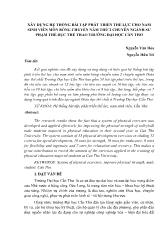 Xây dựng hệ thống bài tập phát triển thể lực cho nam sinh viên môn bóng chuyền năm thứ 2 chuyên ngành sư phạm thể dục thể thao trường đại học Cần Thơ