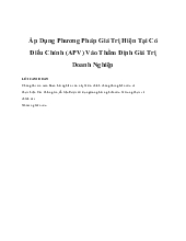 Áp dụng phương pháp giá trị hiện tại có điều chỉnh (apv) vào thẩm định giá trị doanh nghiệp