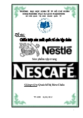 Chiến lược sản xuất quốc tế của tập đoàn Nestle