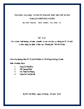 Đề tài Các yếu tố ảnh hưởng tới nhu cầu nhà ở của các cặp vợ chồng từ 25- 34 tuổi có thu nhập ổn định ở khu vực Thành phố Hồ Chí Minh