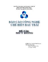 Đề tài Công nghệ chế biến mứt đông