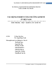 Đề tài Tác động FDI đến tăng trưởng kinh tế ở Việt Nam