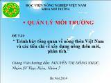 Đề tài Trình bày tổng quan về nông thôn Việt Nam và các tiêu chí về xây dựng nông thôn mới, phân tích