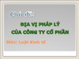 Địa vị pháp lý của công ty cổ phần