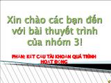 Kết cấu tài khoản quá trình hoạt động