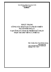 Khóa luận Thực trạng công tác đào tạo và phát triển nguồn nhân lực tại công ty trách nhiệm hữu hạn một thành viên cà phê 721