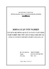 Khóa luận Xây dựng hệ thống quản lý an toàn và sức khỏe nghề nghiệp theo tiêu chuẩn OHSAS 18001:2007 tại công ty cổ phần chế biến gỗ Đức Long - Gia Lai