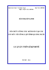 Luận án Tổ chức công tác kế toán tại các cơ sở y tế công lập tỉnh Quảng Ngãi