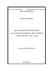 Luận văn Quản trị rủi ro thị trường tại ngân hàng thương mại cổ phần công thương Việt Nam