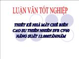 Luận văn Thiết kế nhà máy chế biến cao su thiên nhiên svr cv60 năng suất 12.000tấn/năm