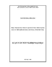 Luận văn Thực trạng rác thải và quản lý rác thải tại địa bàn xã Tiên Kiên, huyện Lâm Thao, tỉnh Phú Thọ