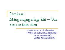 Màng mỏng nhạy khí – Gas Sensor thin film