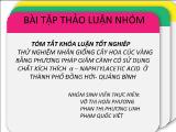 Thử nghiệm nhân giống cây hoa cúc vàng bằng phương pháp giâm cành có sử dụng chất kích thích α – naphtylacetic acid ở thành phố Đồng Hới - Quảng bình