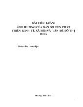 Tiểu luận Ảnh hưởng của dân số đến phát triển kinh tế xã hội và vấn đề đô thị hoá