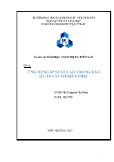 Ứng dụng áp suất cao trong bảo quản và chế biến thịt