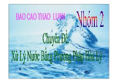 Xử lý nước bằng phương pháp hóa lý