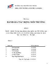 Anh(chị) hãy ứng dụng phương pháp nghiên cứu ĐTM để khái quát các tác động chính và chỉ ra các vấn đề môi trường quan trọng của dự án Trạm bơm Nhiêu Lộc –Thị Nghè