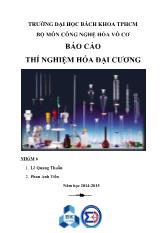 Báo cáo Thí nghiệm hóa đại cương