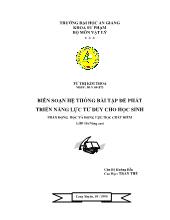 Biên soạn hệ thống bài tập để phát triển năng lực tư duy cho học sinh - Phần động học và động lực học chất điểm Lớp 10 (Nâng cao)